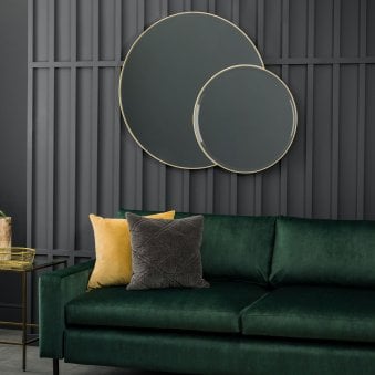 Aldworth Champagne Gold Interlocking Round Wall Mirrors