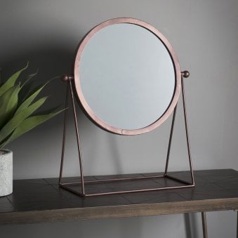 Colnbrook Adjustable Table Top Mirror in Aged Copper