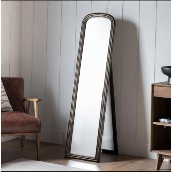 Enborne Brushed Brass Wooden Framed Cheval Mirror