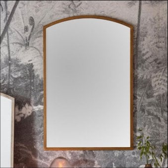 Winkfield Antique Gold Finished Metal Frame Medium Arch Wall Mirror