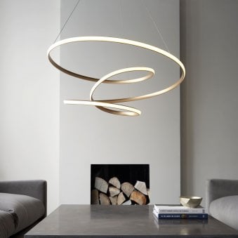 Broadwindsor Large Spiral LED Pendant in Gold
