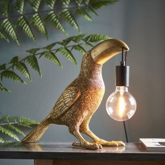 Toucan Table Lamp in Vintage Gold