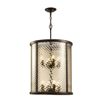 Asia 8 Light Large Lantern Pendant Light in Oiled Bronze