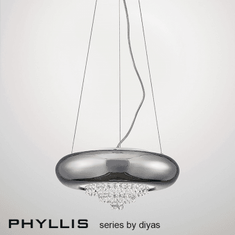 Phyllis Large 3 Light Pendant Light in Polished Chrome