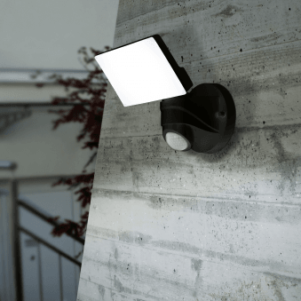 Pagino LED PIR Sensor Outdoor Wall Light in Black