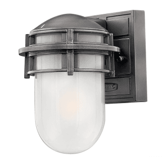 Reef Mini Outdoor Wall Lantern in Hematite