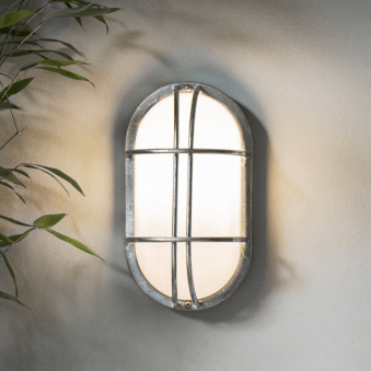 St Ives Bulkhead Exterior Galvanised Wall Light
