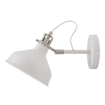 Modbury Switched Adjustable Wall Light in Textured White & Satin Nickel