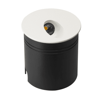 Aspen Round Angled Recessed LED IP65 Wall Light in Sand White