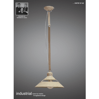 Industrial Large Single Belt Pendant in Sand Metal