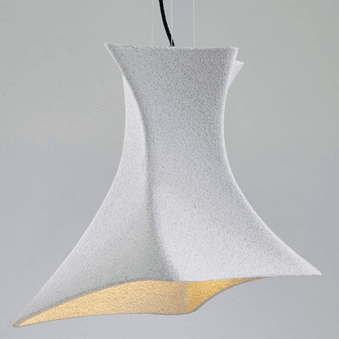 Twist E27 Fibreglass Pendant Light in Cement Effect